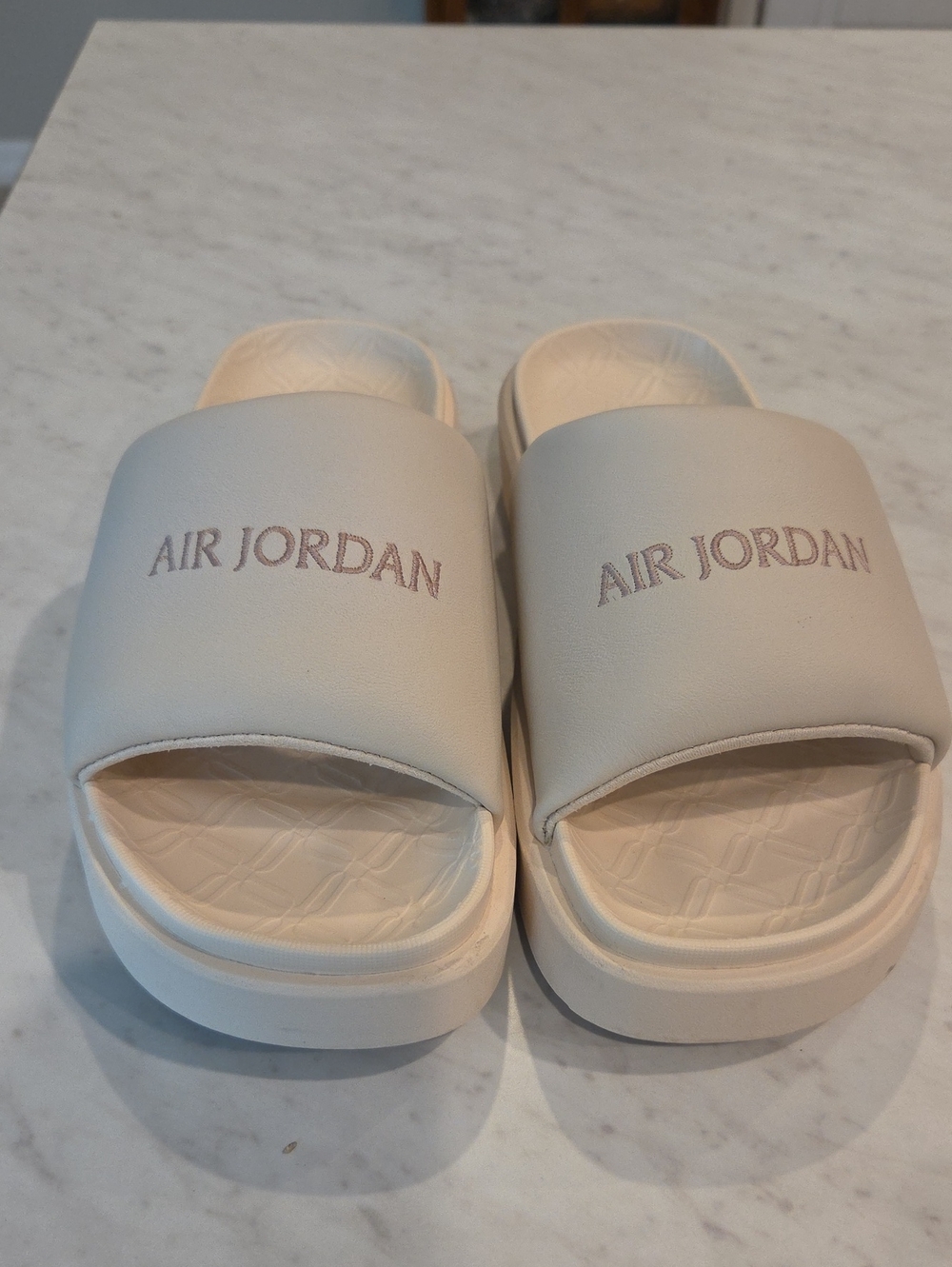 Jordan Cream/White Slide Sandals
